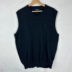 CAMARGUE Sweater Vest Cotton Knit Navy Blue Men's Size‎ XL Preppy Golf